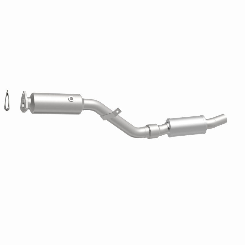 MagnaFlow 24139 hm grade direct-fit catalytic converter, front three-quarter view of the turntable spin