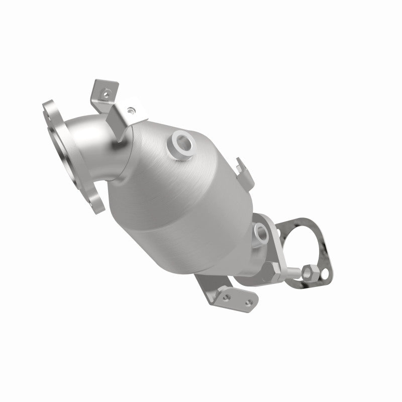 MagnaFlow 49251 oem grade direct-fit catalytic converter, front three-quarter view of the turntable spin