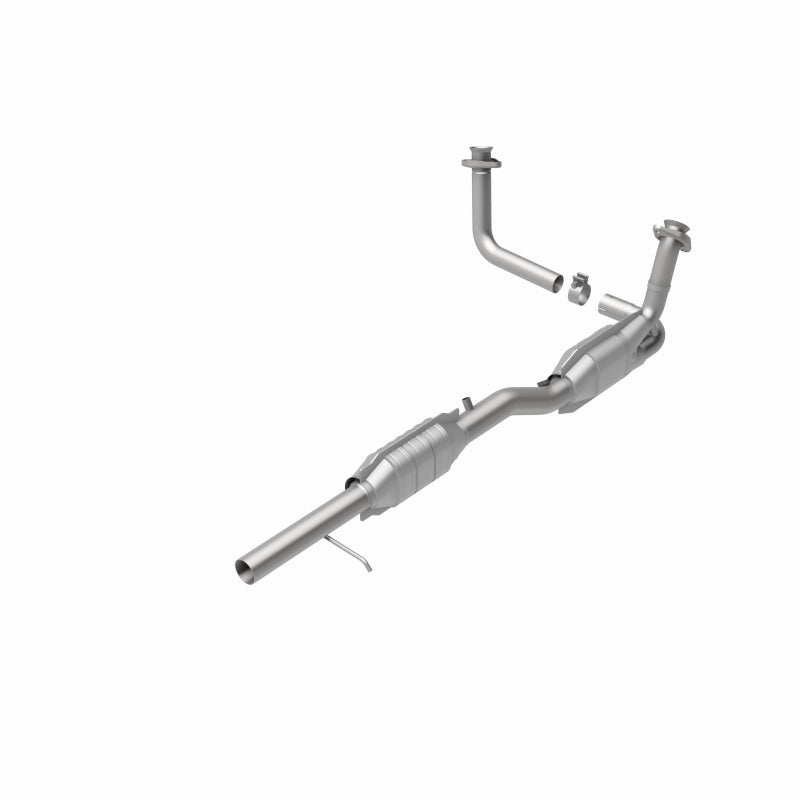 MagnaFlow 447251 carb direct-fit catalytic converter, rear view of the turntable spin