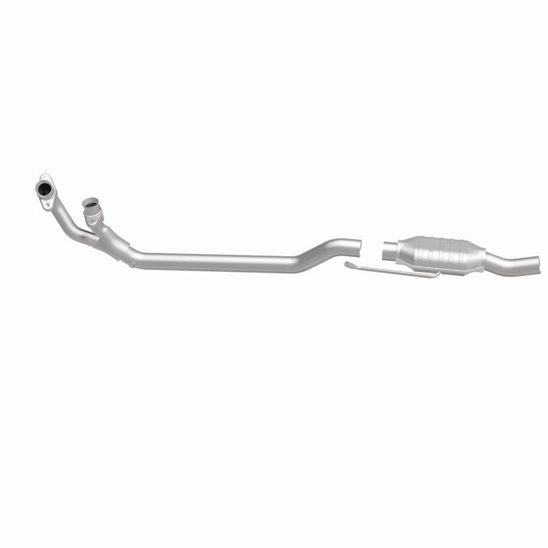 MagnaFlow 93302 epa direct-fit catalytic converter, side view of the turntable spin