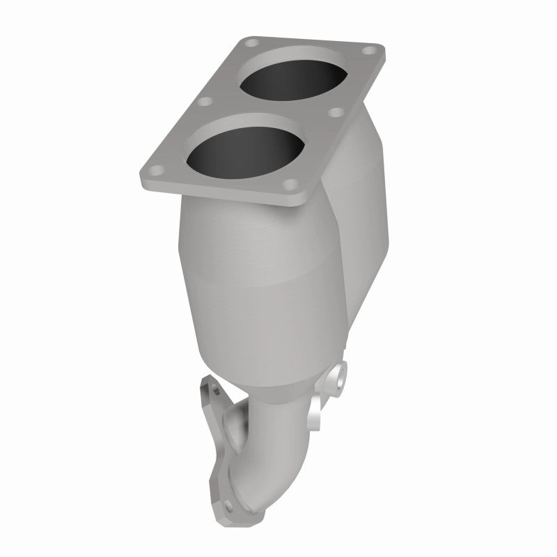 MagnaFlow 23549 hm grade direct-fit catalytic converter, opposite rear three-quarter view of the turntable spin