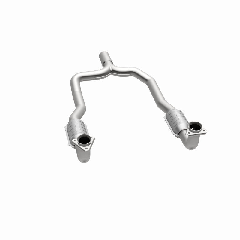 MagnaFlow 337487 carb direct-fit catalytic converter, opposite side view of the turntable spin