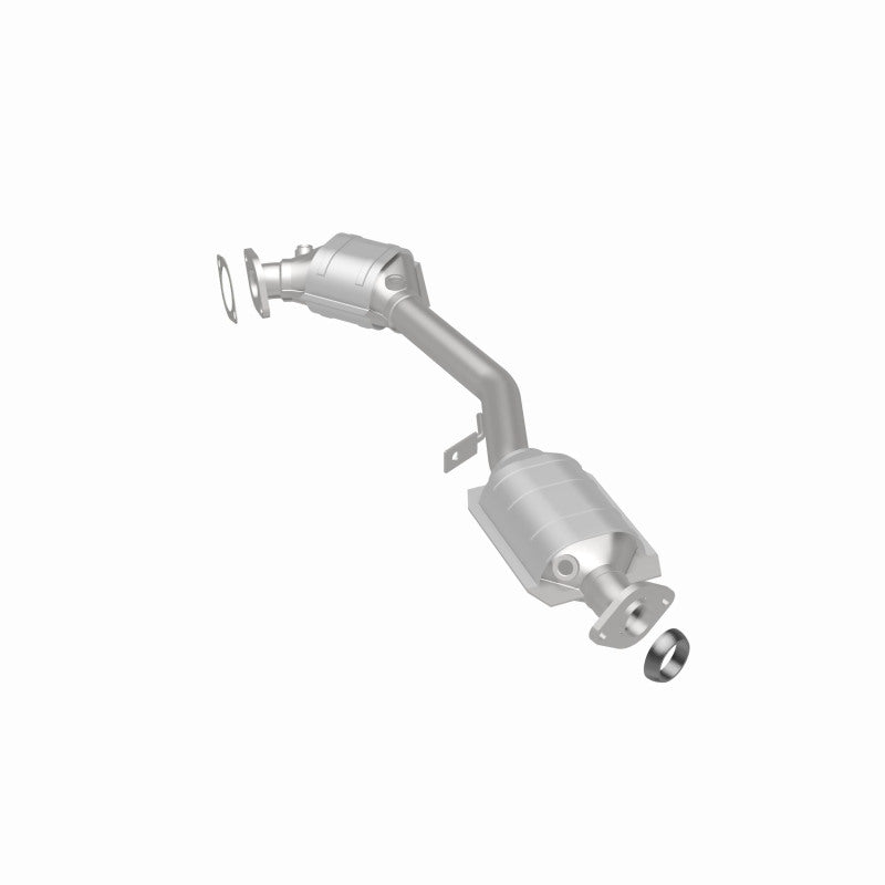 MagnaFlow 49490 oem grade direct-fit catalytic converter, rear three-quarter view of the turntable spin