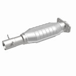 MagnaFlow 93486 epa direct-fit catalytic converter, front three-quarter view of the turntable spin