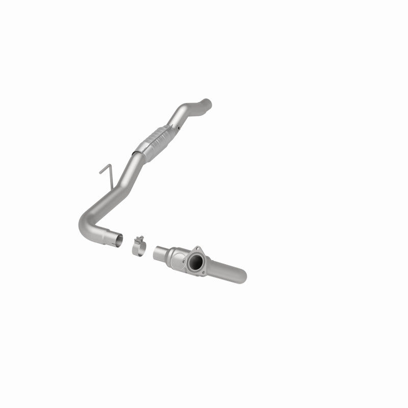 MagnaFlow 49667 oem grade direct-fit catalytic converter, opposite front three-quarter view of the turntable spin