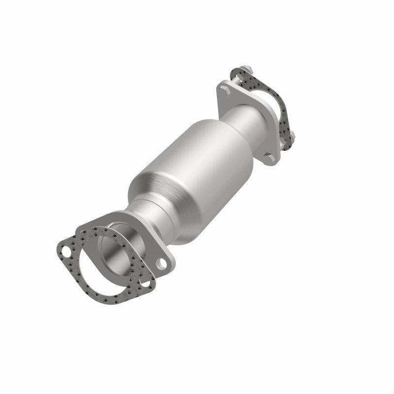 MagnaFlow 52644 oem grade direct-fit catalytic converter, opposite front three-quarter view of the turntable spin