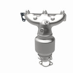 MagnaFlow 452044 carb manifold converter, opposite rear three-quarter view of the turntable spin
