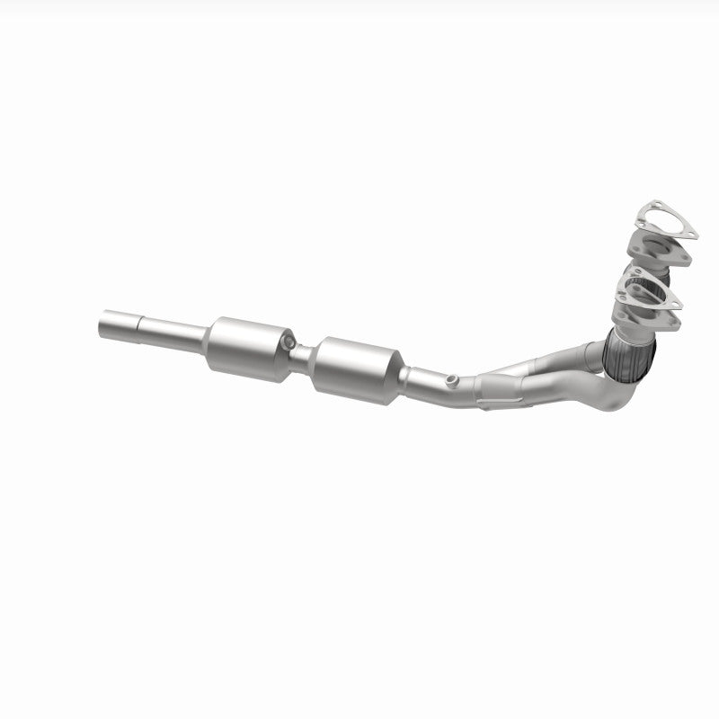 MagnaFlow 52289 oem grade direct-fit catalytic converter, opposite rear three-quarter view of the turntable spin