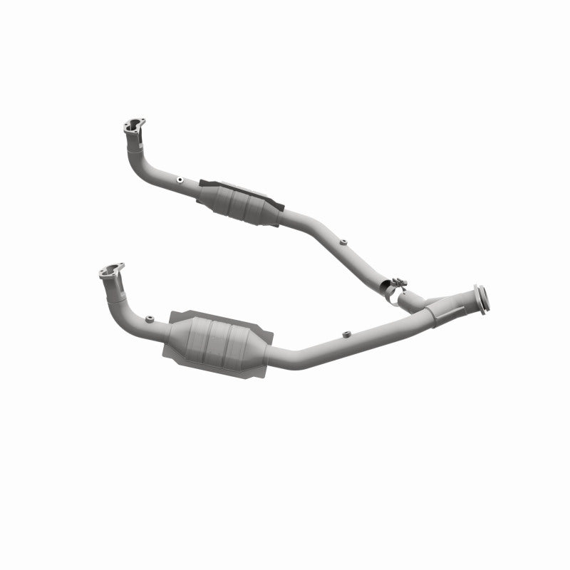 MagnaFlow 93690 hm grade direct-fit catalytic converter, side view of the turntable spin