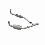 MagnaFlow 93690 hm grade direct-fit catalytic converter, side view of the turntable spin