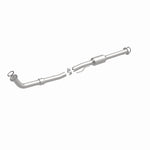 MagnaFlow 49250 oem grade direct-fit catalytic converter, front three-quarter view of the turntable spin