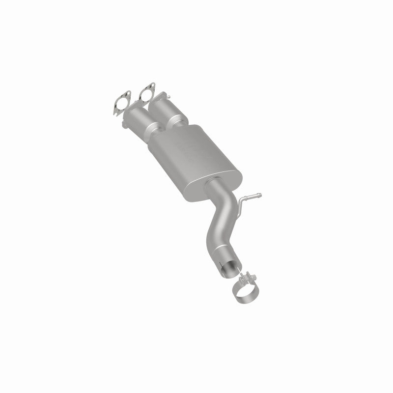 MagnaFlow 52719 oem grade direct-fit catalytic converter, rear three-quarter view of the turntable spin