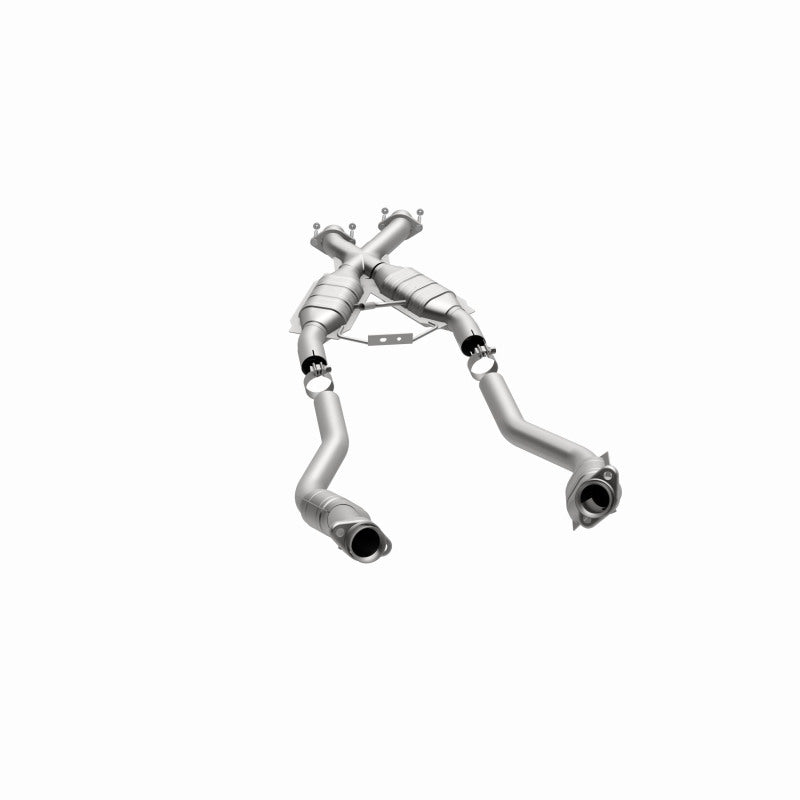 MagnaFlow 337339 carb direct-fit catalytic converter, opposite side view of the turntable spin