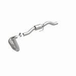 MagnaFlow 24457 hm grade direct-fit catalytic converter, front three-quarter view of the turntable spin