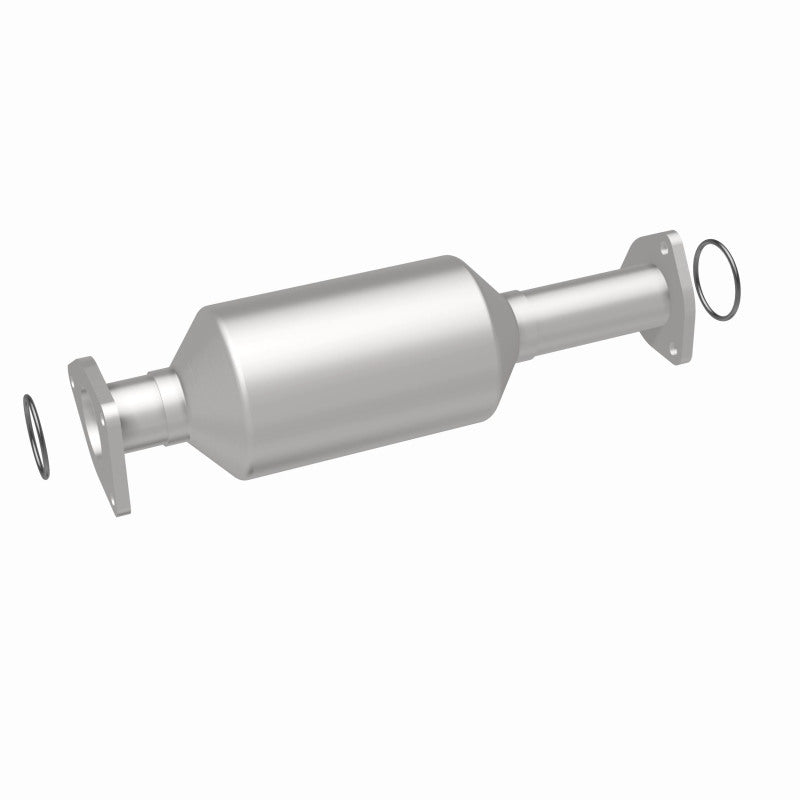 MagnaFlow 5461026 carb direct-fit catalytic converter, rear three-quarter view of the turntable spin