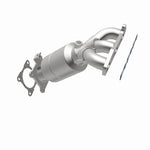 MagnaFlow 23213 hm grade manifold converter, opposite rear three-quarter view of the turntable spin