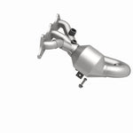 MagnaFlow 49349 oem grade manifold converter, side view of the turntable spin