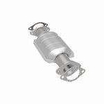 MagnaFlow 49447 oem grade direct-fit catalytic converter, rear three-quarter view of the turntable spin