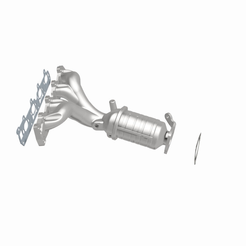 MagnaFlow 5531060 carb manifold converter, side view of the turntable spin