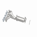 MagnaFlow 5531060 carb manifold converter, side view of the turntable spin