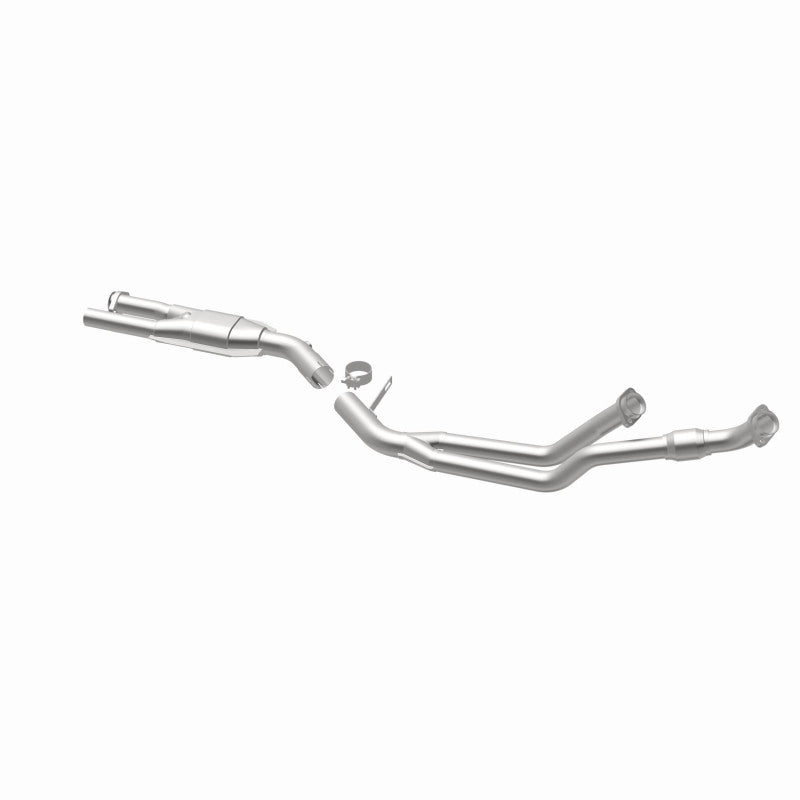 MagnaFlow 23817 epa direct-fit catalytic converter, opposite rear three-quarter view of the turntable spin