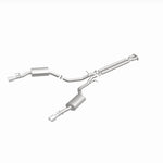 MagnaFlow 15892 street series cat-back exhaust, front three-quarter view of the turntable spin