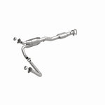 MagnaFlow 23484 hm grade direct-fit catalytic converter, front three-quarter view of the turntable spin