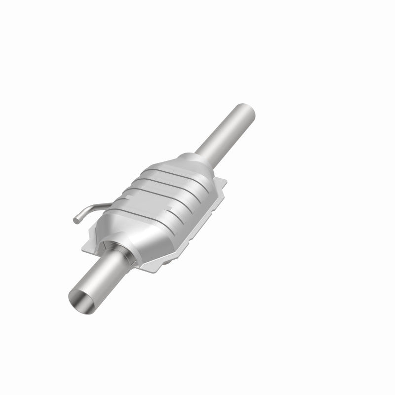 MagnaFlow 3391222 carb direct-fit catalytic converter, opposite front three-quarter view of the turntable spin