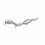 MagnaFlow 24314 hm grade direct-fit catalytic converter, front three-quarter view of the turntable spin