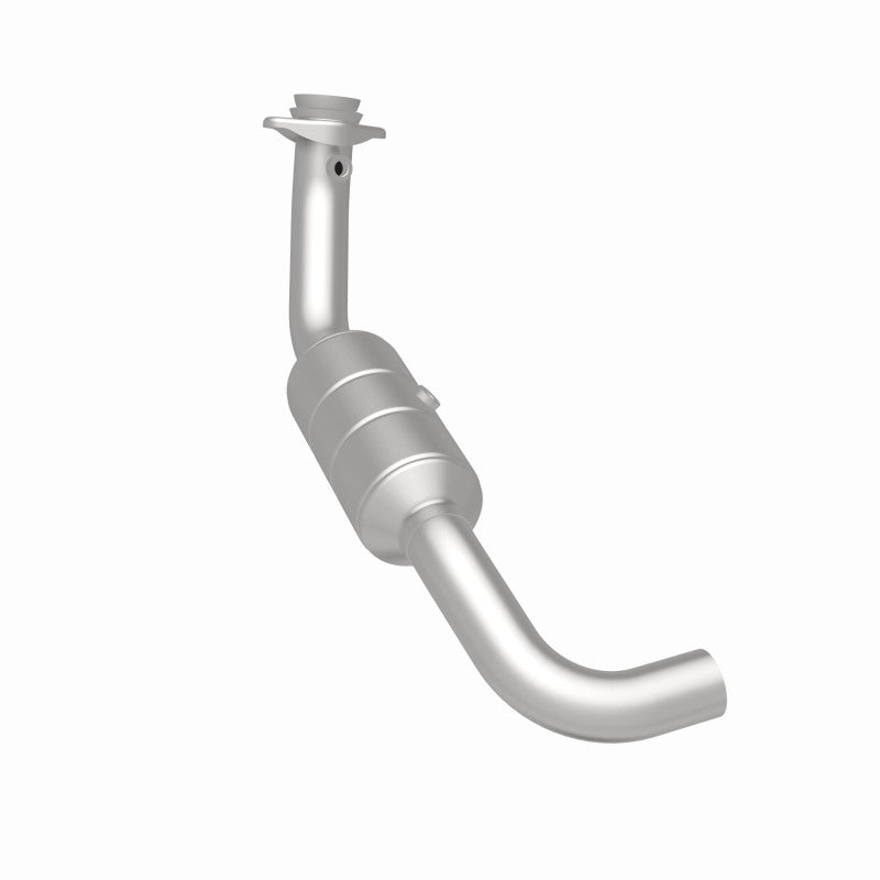 MagnaFlow 93123 hm grade direct-fit catalytic converter, rear three-quarter view of the turntable spin