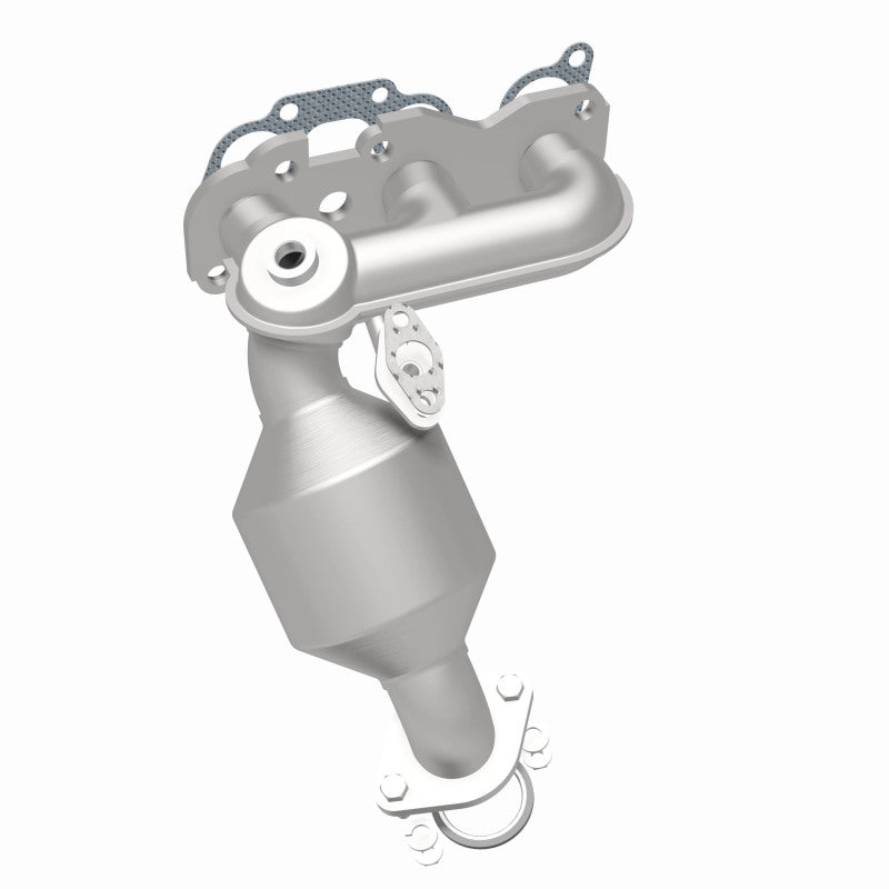 MagnaFlow 452014 carb manifold converter, rear three-quarter view of the turntable spin