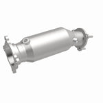 MagnaFlow 5561292 carb direct-fit catalytic converter, front three-quarter view of the turntable spin