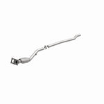 MagnaFlow 93279 hm grade direct-fit catalytic converter, opposite front three-quarter view of the turntable spin