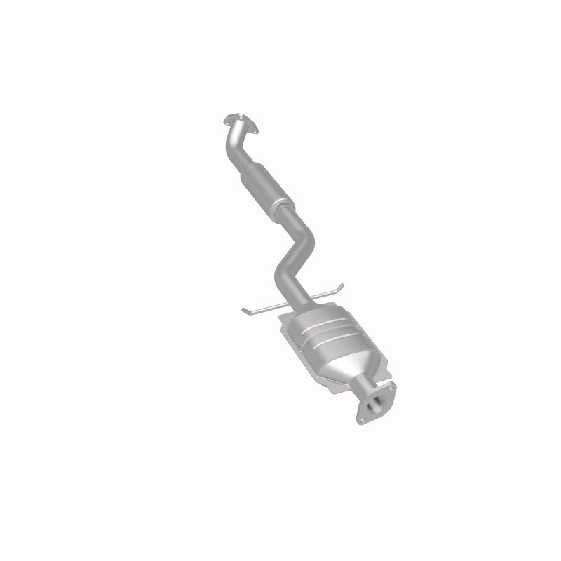 MagnaFlow 49862 oem grade direct-fit catalytic converter, rear three-quarter view of the turntable spin