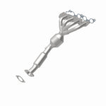 MagnaFlow 50391 hm grade manifold converter, rear view of the turntable spin