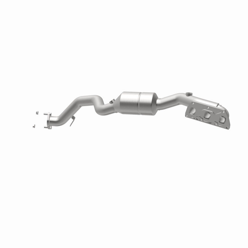 MagnaFlow 50793 hm grade manifold converter, opposite rear three-quarter view of the turntable spin