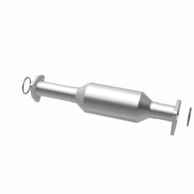 MagnaFlow 49260 oem grade direct-fit catalytic converter, opposite rear three-quarter view of the turntable spin