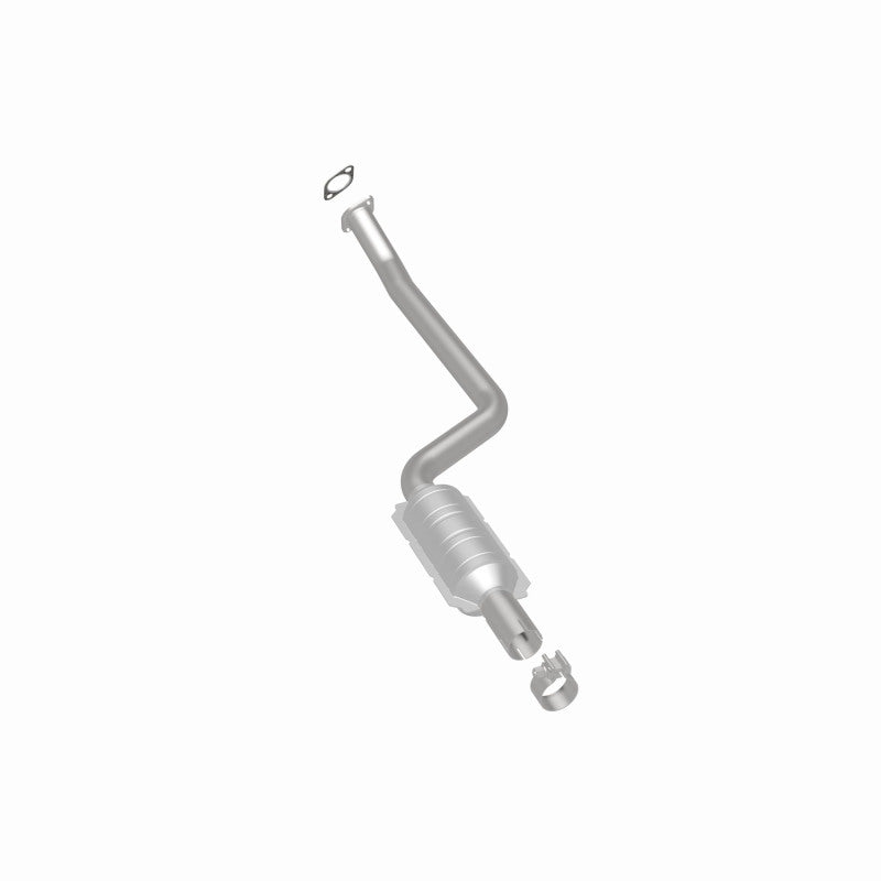 MagnaFlow 52481 oem grade direct-fit catalytic converter, rear three-quarter view of the turntable spin