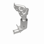 MagnaFlow 5531028 carb manifold converter, rear three-quarter view of the turntable spin