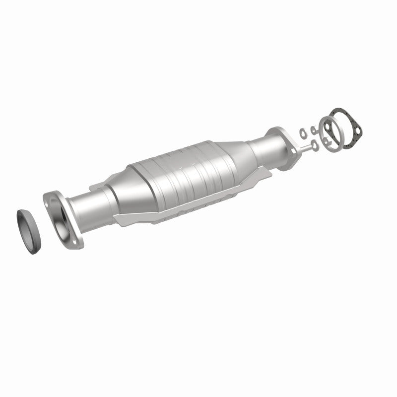 MagnaFlow 52174 oem grade direct-fit catalytic converter, front three-quarter view of the turntable spin