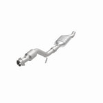 MagnaFlow 24122 hm grade direct-fit catalytic converter, opposite front three-quarter view of the turntable spin