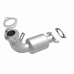 MagnaFlow 49457 oem grade direct-fit catalytic converter, front three-quarter view of the turntable spin
