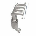 MagnaFlow 49369 oem grade manifold converter, side view of the turntable spin