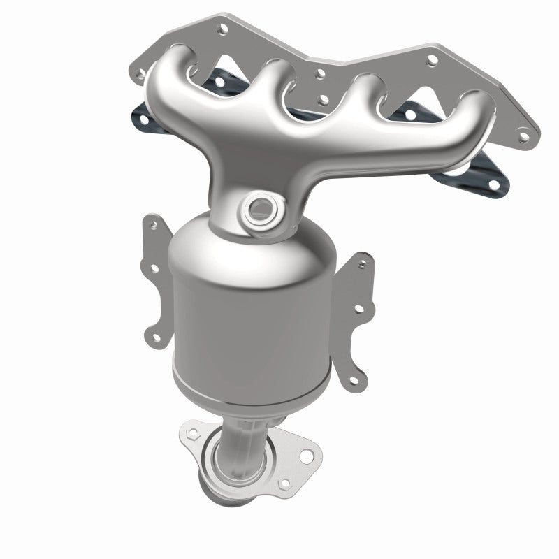 MagnaFlow 452030 carb manifold converter, opposite rear three-quarter view of the turntable spin