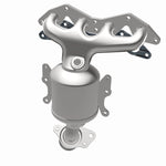 MagnaFlow 452030 carb manifold converter, opposite rear three-quarter view of the turntable spin