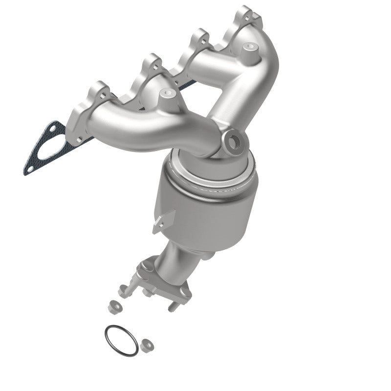 MagnaFlow 452029 carb manifold converter, rear view of the turntable spin