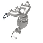 MagnaFlow 452029 carb manifold converter, rear view of the turntable spin