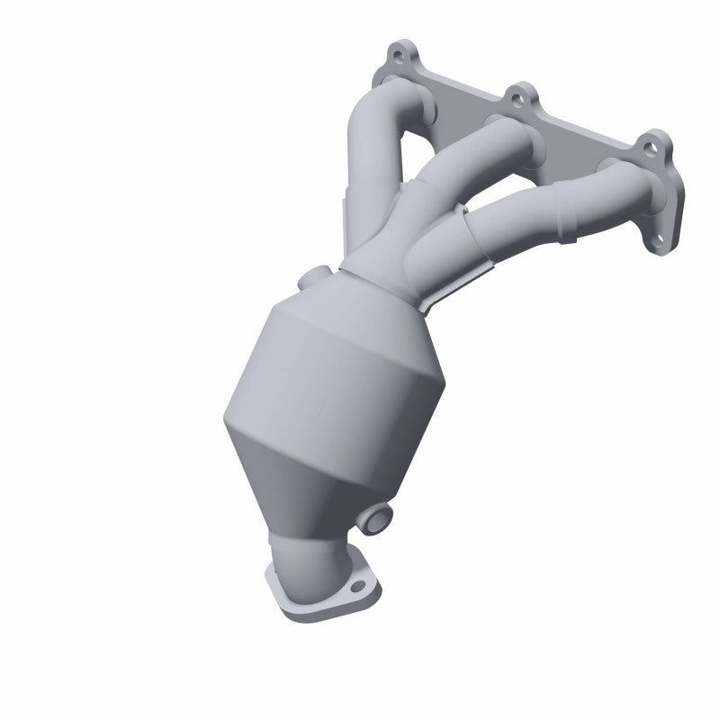 MagnaFlow 49302 oem grade manifold converter, rear view of the turntable spin