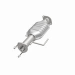 MagnaFlow 23297 hm grade direct-fit catalytic converter, opposite front three-quarter view of the turntable spin