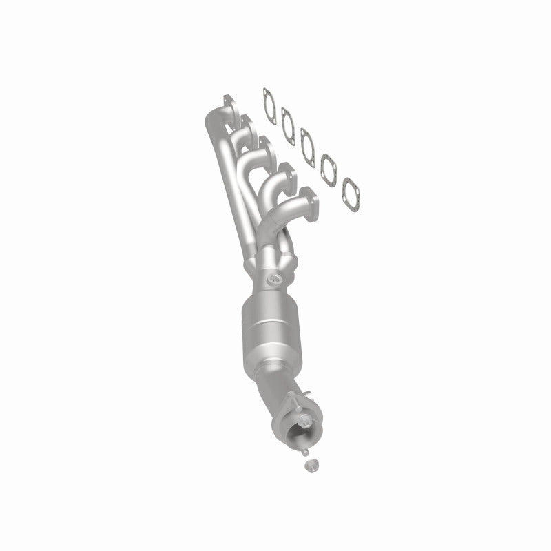 MagnaFlow 49804 oem grade manifold converter, rear three-quarter view of the turntable spin
